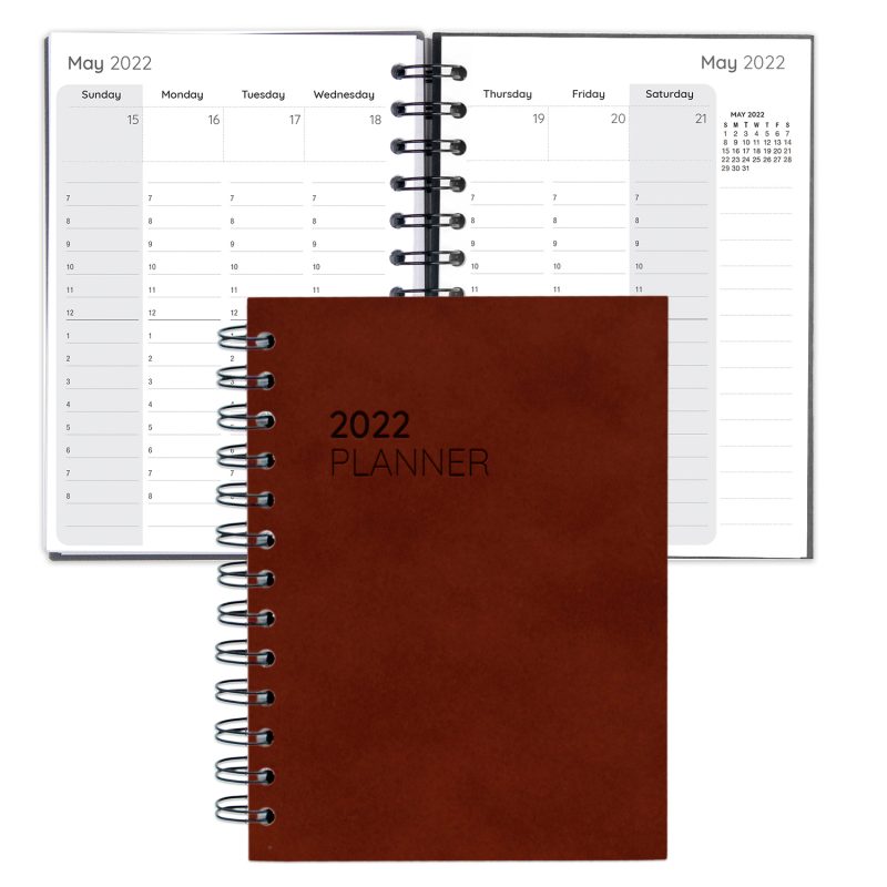 Custom Leather Spiral Weekly Planner - 4