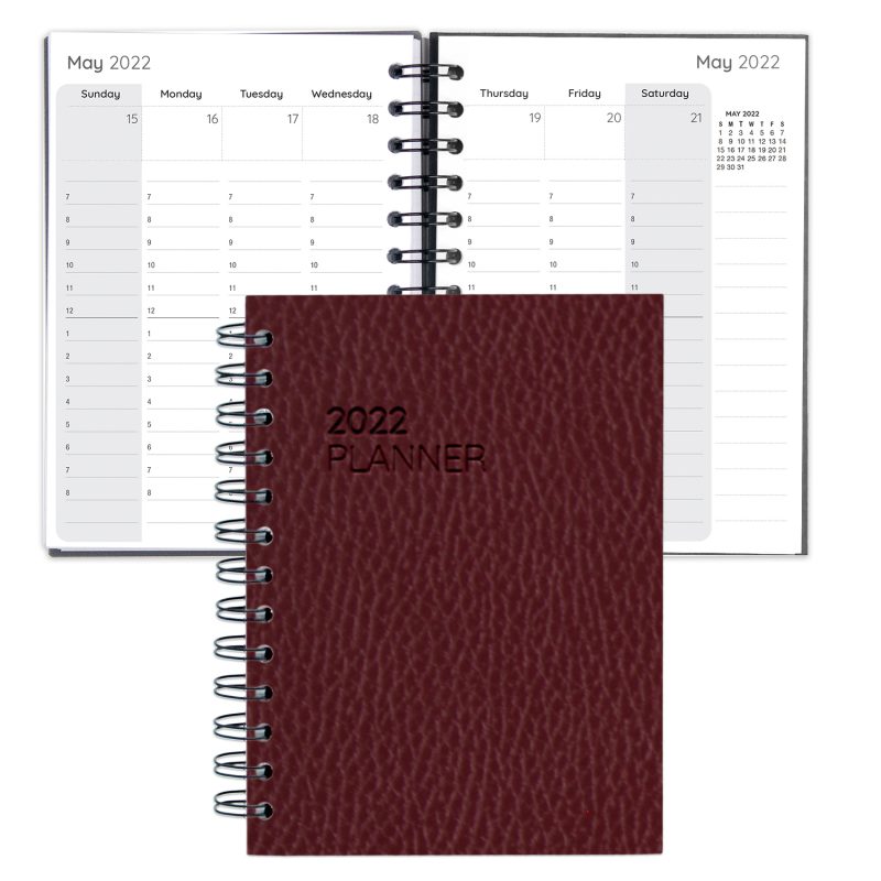 Custom Leather Spiral Weekly Planner - 6