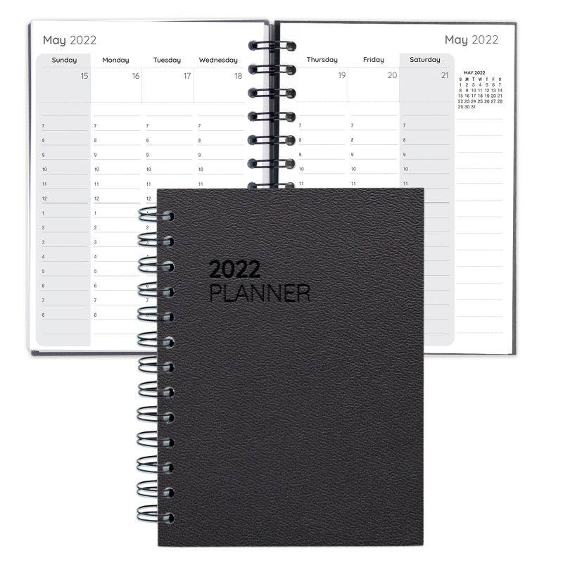 Custom Leather Spiral Weekly Planner - 8