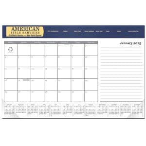 Custom Leatherette Computer Station Desk Pad Calendar