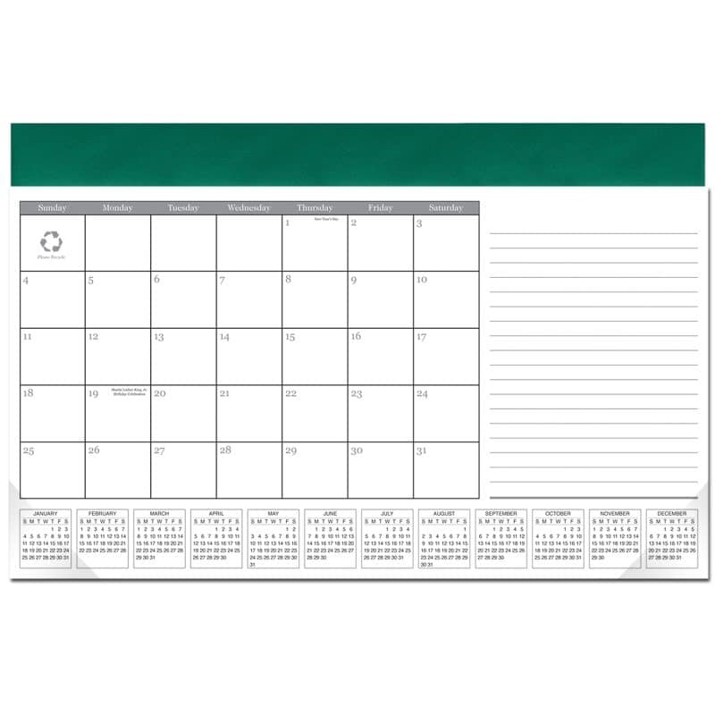 Custom Leatherette Computer Station Desk Pad Calendar - 5
