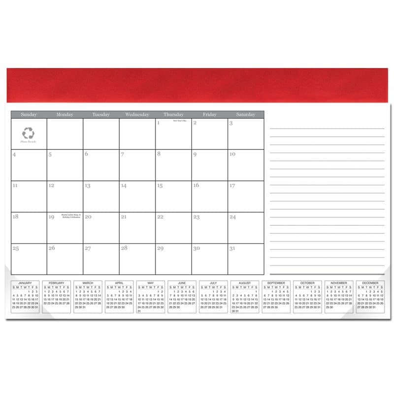Custom Leatherette Computer Station Desk Pad Calendar - 8