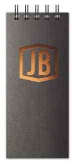 Custom Luxury Cover Series 4 Mini-ReporterPad w/Black Paperboard Back Cover (3"x7") - 1
