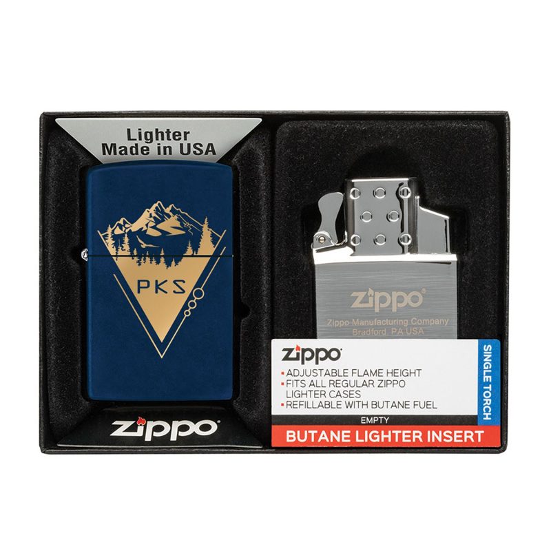 Custom Matte Zippo® Lighter & Single Butane Insert Gift Set - 4