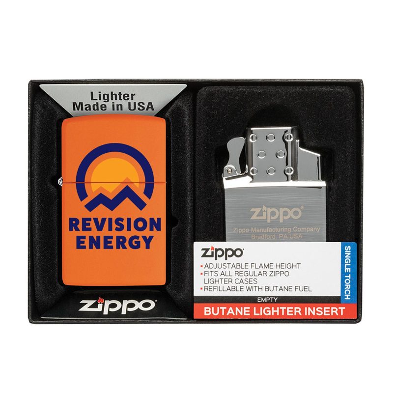Custom Matte Zippo® Lighter & Single Butane Insert Gift Set - 5