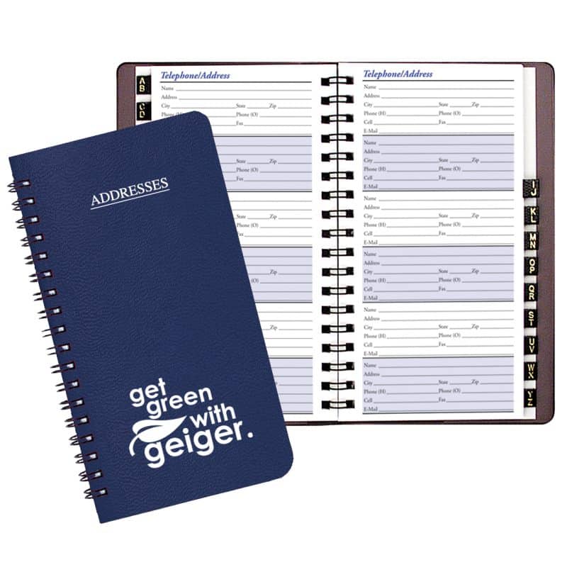 Custom Medium Address Book w / Leatherette Cover