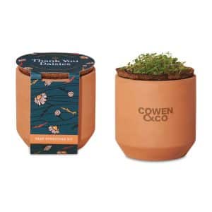 Custom Modern Sprout® Tiny Terracotta Grow Kit Thank You Daisies - Terracotta