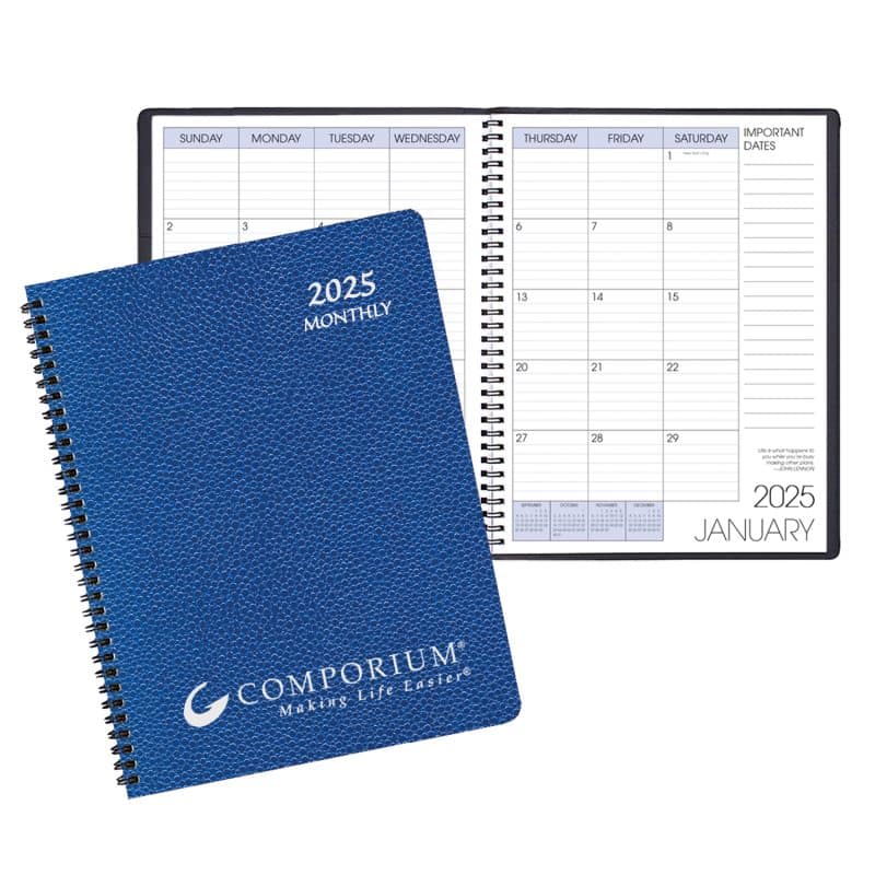 Custom Monthly Desk Appointment Calendar/Planner w/ Cobblestone Cover