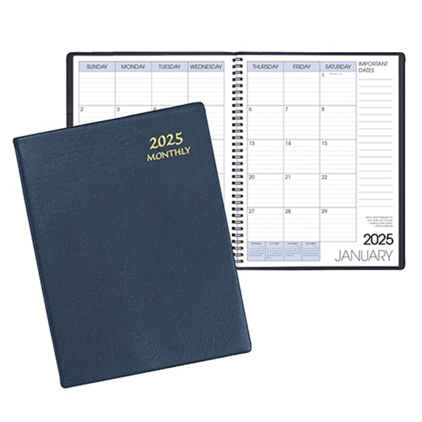 Custom Monthly Desk Appointment Calendar/Planner w/ Continental Vinyl Cover - 1