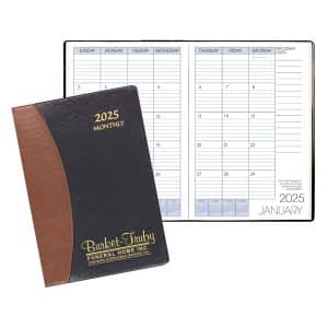 Custom Monthly Desk Refillable Appointment Planner W/ Carriage Vinyl Cover