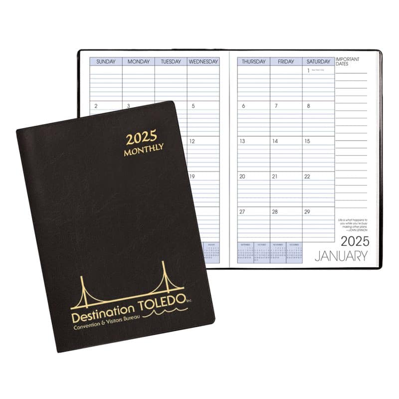 Custom Monthly Desk Refillable Appointment Planner w/ Continental Vinyl Cover