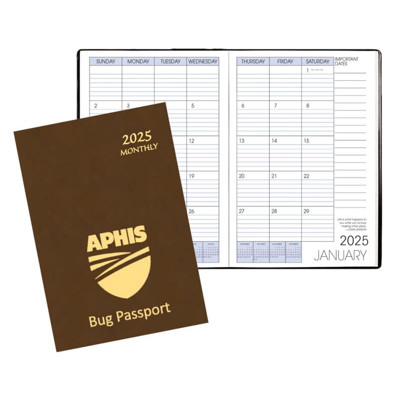 Custom Monthly Desk Saddle Stitched Appointment Planner w/ Canyon Cover
