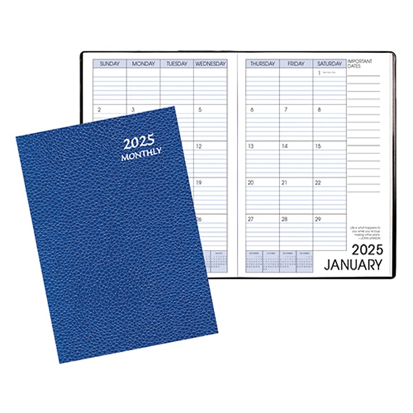 Custom Monthly Desk Saddle Stitched Appointment Planner w/ Cobblestone Cover - 1