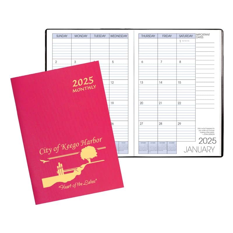 Custom Monthly Desk Saddle Stitched Appointment Planner w/ Twilight Cover