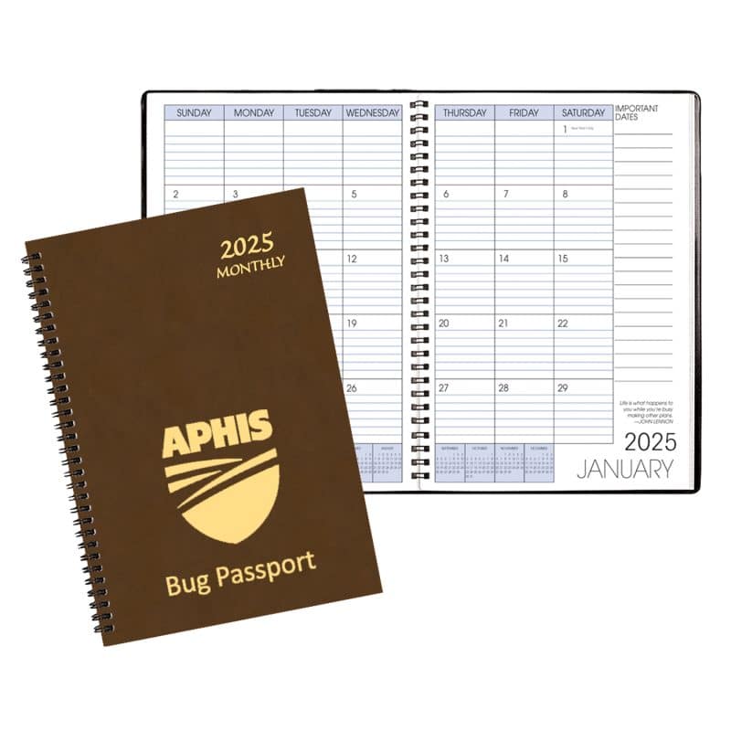 Custom Monthly Desk Wire Bound Appointment Planner w/ Canyon Cover