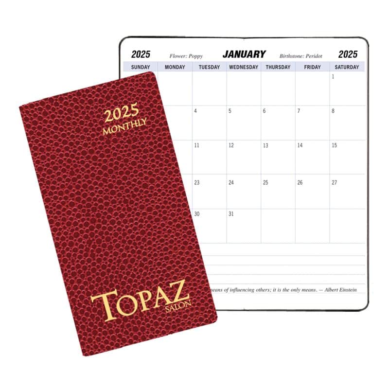Custom Monthly Pocket Planner w/ Cobblestone Cover