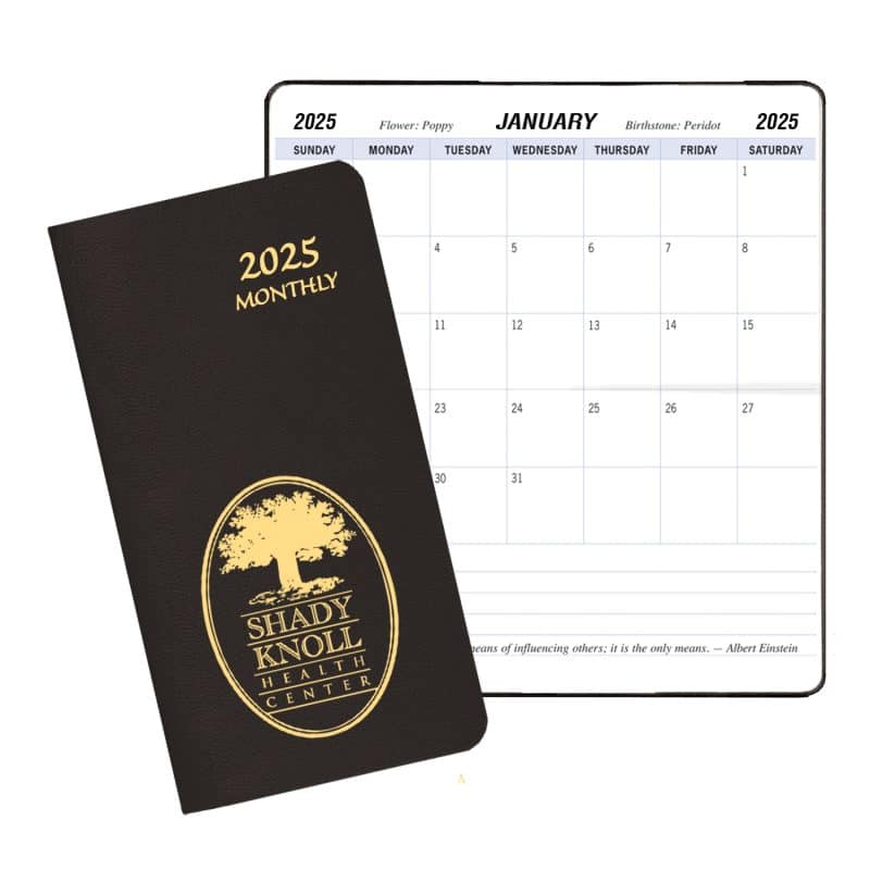 Custom Monthly Pocket Planner w/ Leatherette Cover
