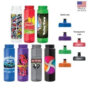 Custom Newport 25 oz. PET Bottle with Pull Spout Lid