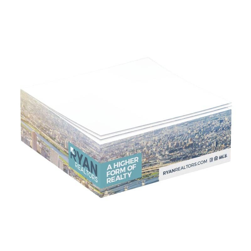 Custom Non-Adhesive Cube | 3 3/8" x 3 3/8" x 1 1/4" | Full Color