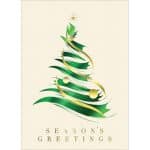 Custom Premium-Brush Stroke Tree Holiday Greeting Card