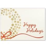 Custom Premium-Gold Snowflakes Wreath Holiday Greeting Card