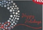 Custom Premium-Silver Snowflakes on Black Holiday Greeting Card