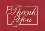 Custom Red & Gold Thank You Everyday Business Note Card (3 1/2"x5")