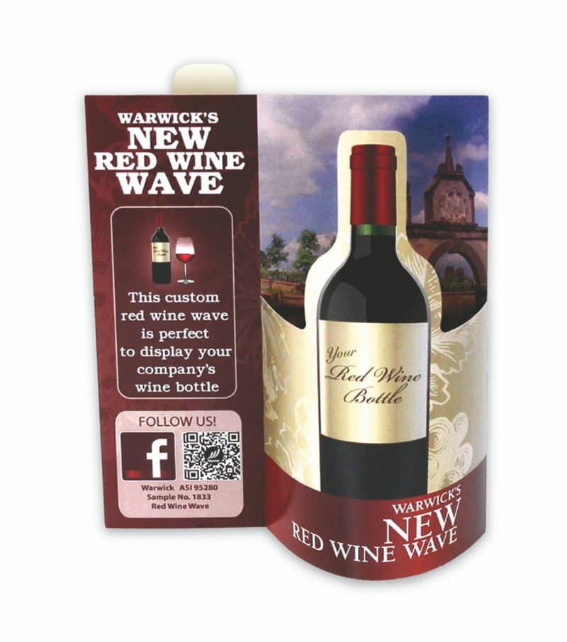 Custom Red Wine 3-D Wave Table Tent