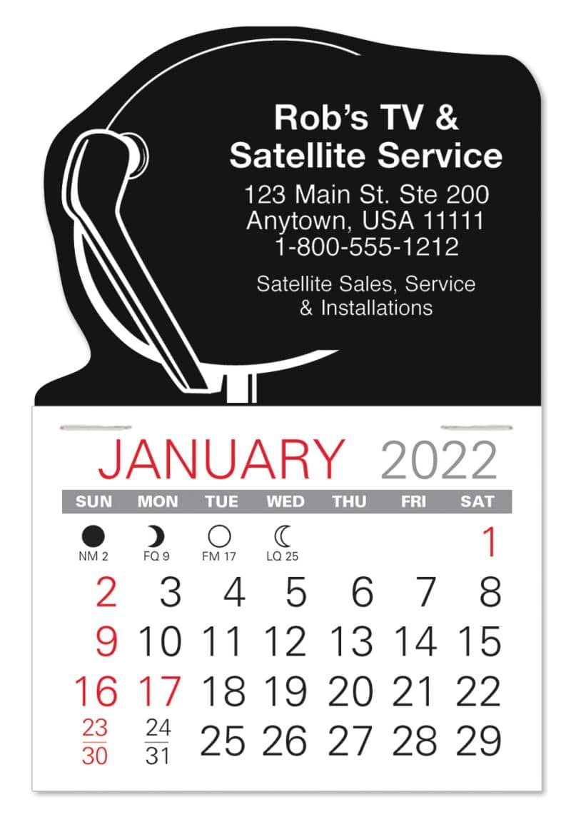 Custom Satellite Dish Shape Value Stick Adhesive Calendar