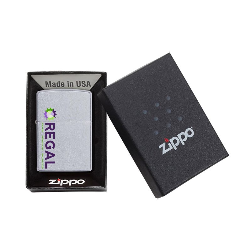 Custom Satin Chrome Zippo® Windproof Lighter - 2