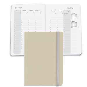 Custom Senzabrite Faux Leather Perfect Bound Weekly Planner Journal Book