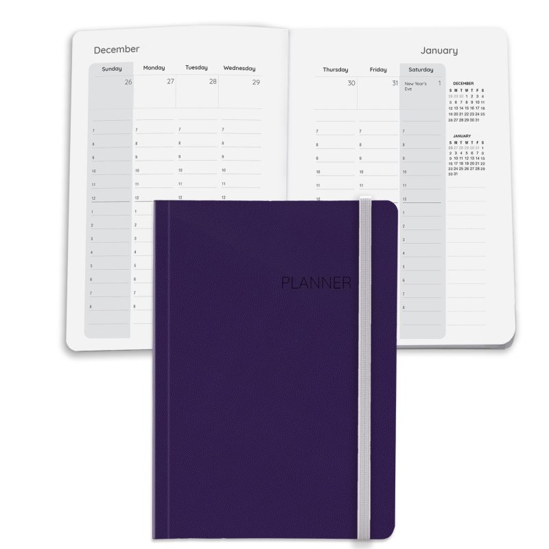 Custom Senzabrite Faux Leather Perfect Bound Weekly Planner Journal Book - 6