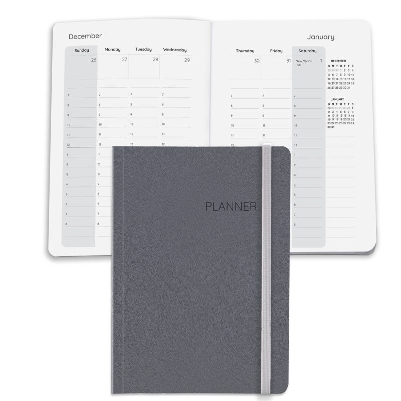 Custom Senzabrite Faux Leather Perfect Bound Weekly Planner Journal Book - 7