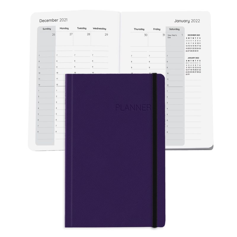 Custom Senzabrite Faux Leather Perfect Bound Weekly Planner Journal Book - 6