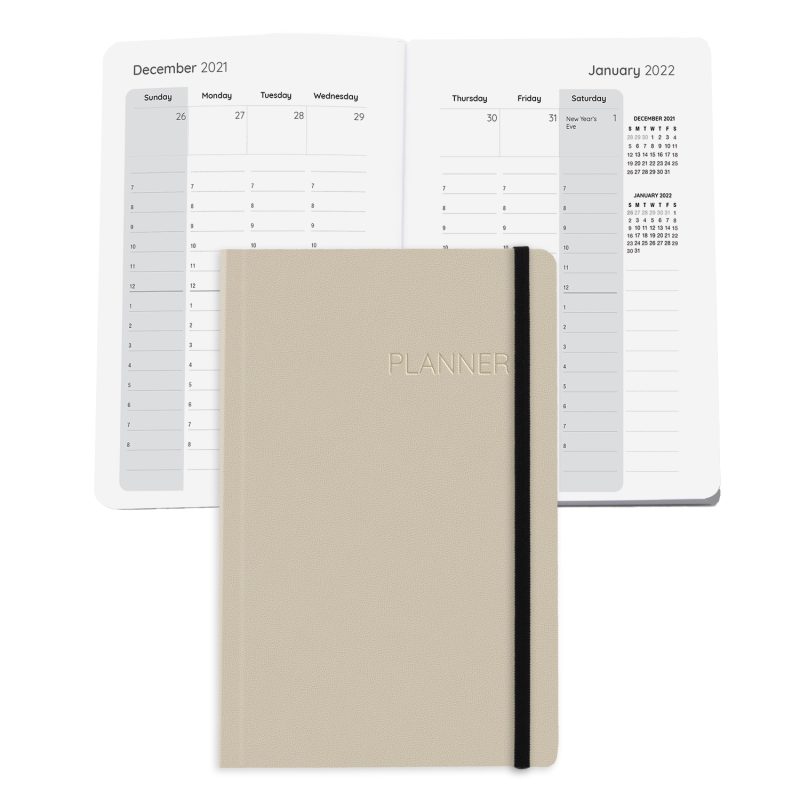 Custom Senzabrite Faux Leather Perfect Bound Weekly Planner Journal Book - 7