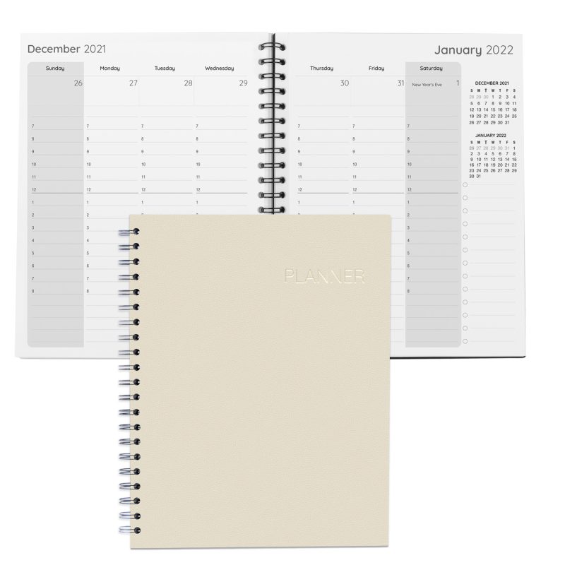 Custom Senzabrite Faux Leather Spiral Weekly Planner - 1
