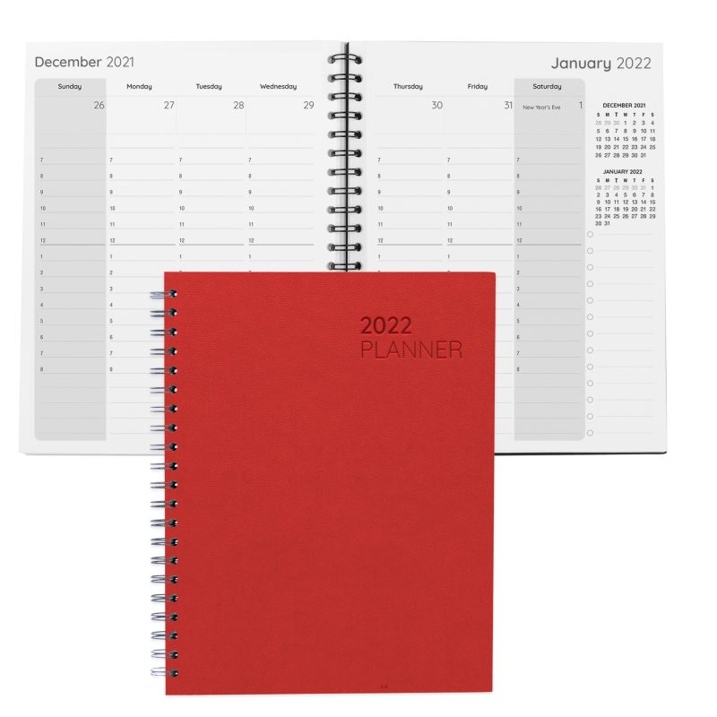 Custom Senzabrite Faux Leather Spiral Weekly Planner - 4