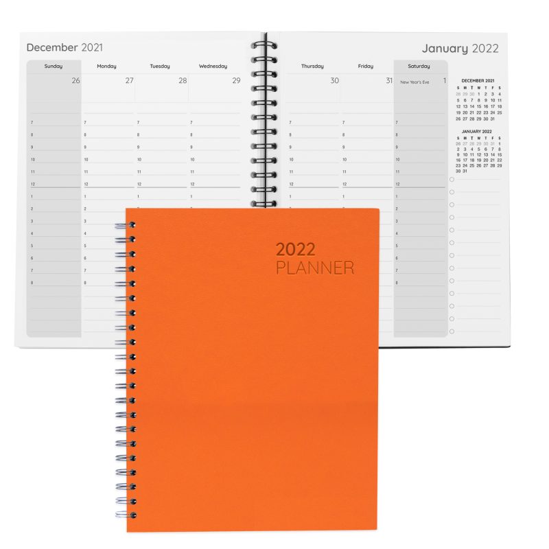 Custom Senzabrite Faux Leather Spiral Weekly Planner - 5