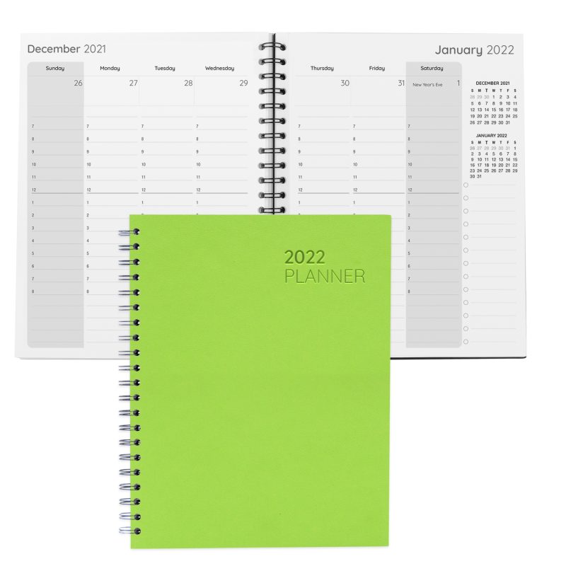 Custom Senzabrite Faux Leather Spiral Weekly Planner - 6