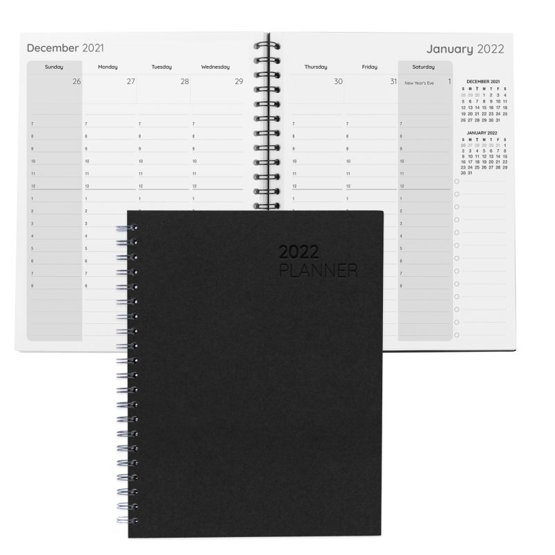 Custom Senzabrite Faux Leather Spiral Weekly Planner - 7