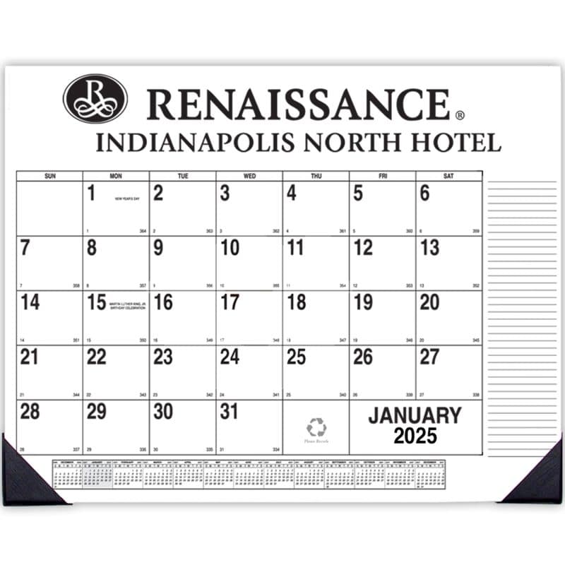Custom Side Custom Desk Pad Calendar (1 Color)