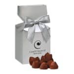 Custom Silver Premium Delights Gift Box w/Cocoa Dusted Truffles