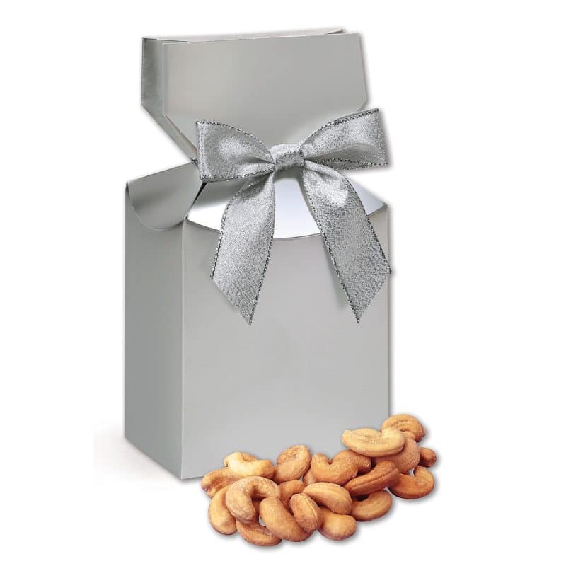 Custom Silver Premium Delights Gift Box w/Extra Fancy Cashews - 1