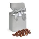 Custom Silver in Premium Delights Gift Box w/Milk Chocolate Covered Almonds - 1