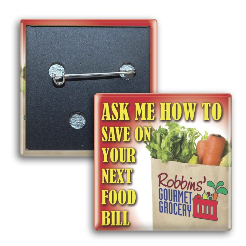 Custom Square Button w/ Pin - 2