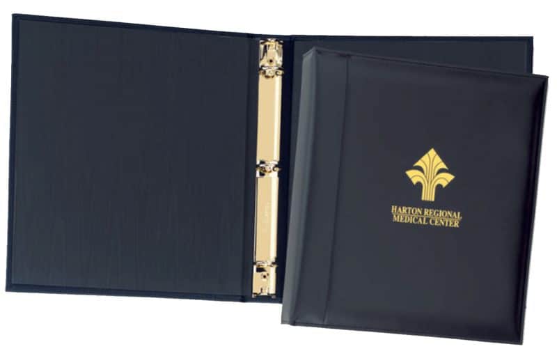Custom Top Grain Leather 1" Ring Binder (Domestic)