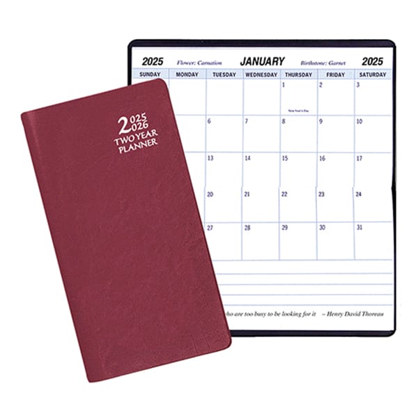 Custom Two Year Pocket Planner w/ Continental Vinyl Cover - 1