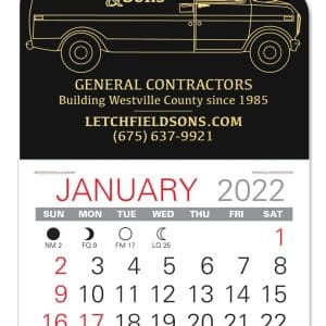 Custom Van Shape Value Stick Adhesive Calendar