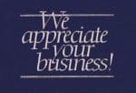 Custom We Appreciate Your Business Everyday Note Card (3 1/2"x5")