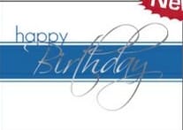 Custom White & Blue Happy Birthday Everyday Greeting Card (5"x7")